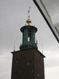 Rathausturm (Stadshustornet) im Gewitterschauer Foto 5316